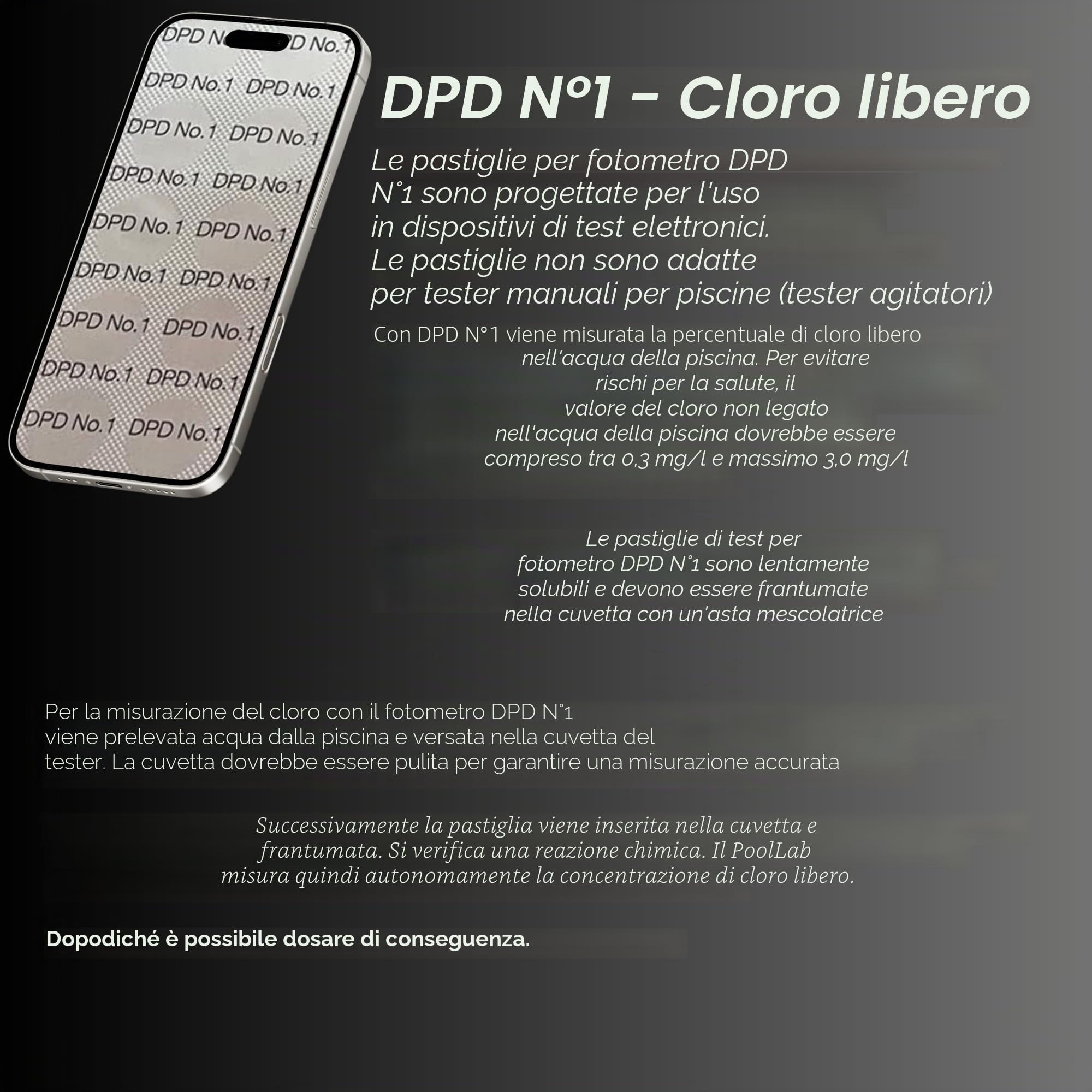 500 compresse di test Lovibond® DPD1 per fotometro per la misurazione: cloro libero, non adatte per tester di agitazione