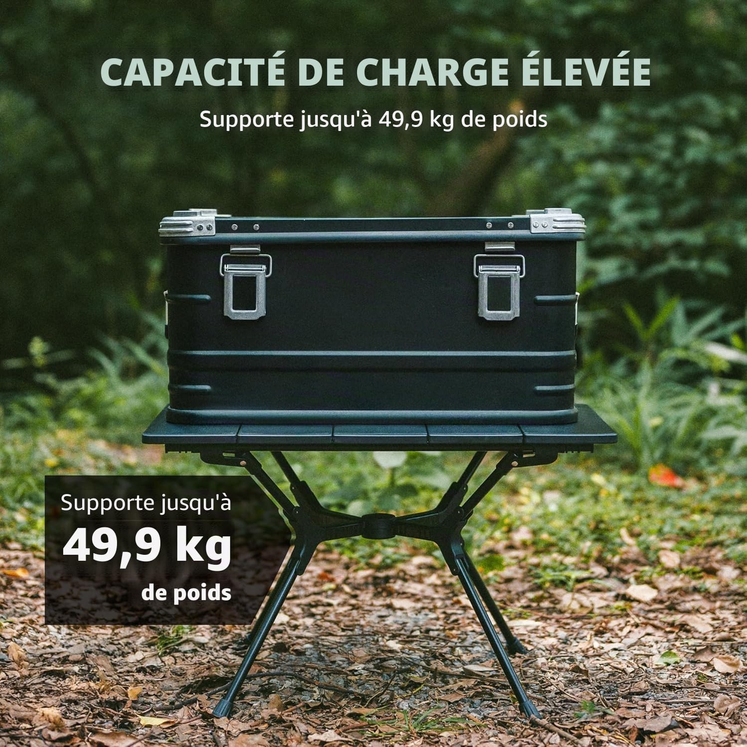 Naturehike Table de camping pliante en aluminium - Table de camping pliable légère pour pique-nique, fête, jardin, randonnée, voyage - Avec sac de transport pour