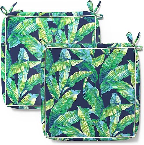 Miniatura 1 de TWLEAR Fundas de cojín de repuesto para muebles de patio, fundas de cojín de patio, resistentes al agua, 24 x 24 x 4 pulgadas, paquete de 2, laguna