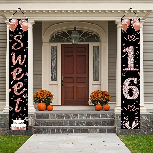 Miniatura 4 de Decoración de feliz cumpleaños número 16 para niñas, decoración de cumpleaños de 16 años, suministros de fiesta, decoración de cumpleaños de dulces