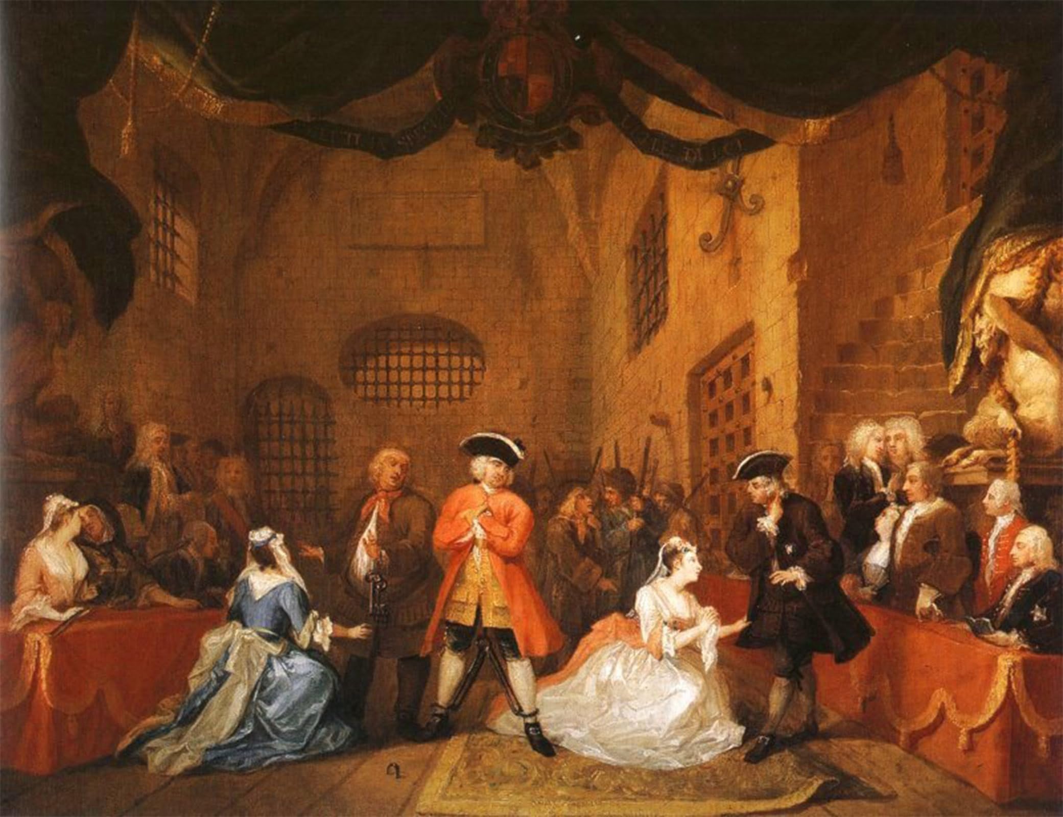 ARTXLXXBN Famous Print Painting Colorful Art Print the Beggar's Opera by William Hogarth Canvas Art Decorations for Home Decor 60x90cm