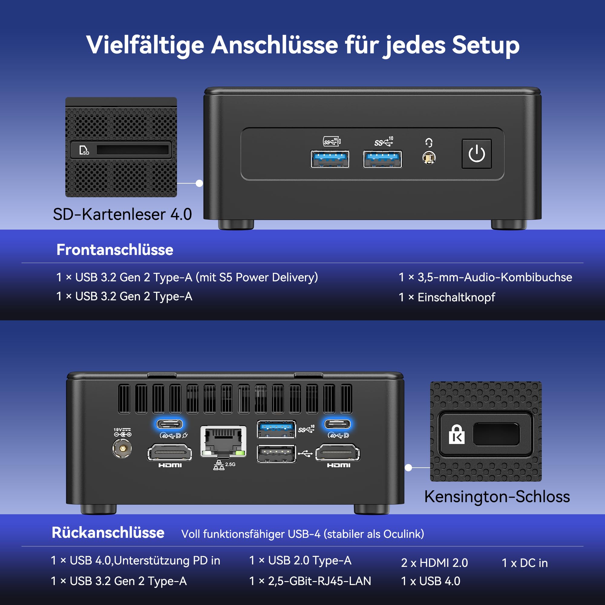 GEEKOM IT15 mit Intel Core Ultra 9 285H (15. Gen.), 32GB DDR5 RAM & 2TB SSD (max.128GB + 8TB), 99 Tops KI-Leistung | 8K 120Hz | WiFi 7– Vorkonfiguriert mit Windows 11, für Videobearbeitung/Gaming
