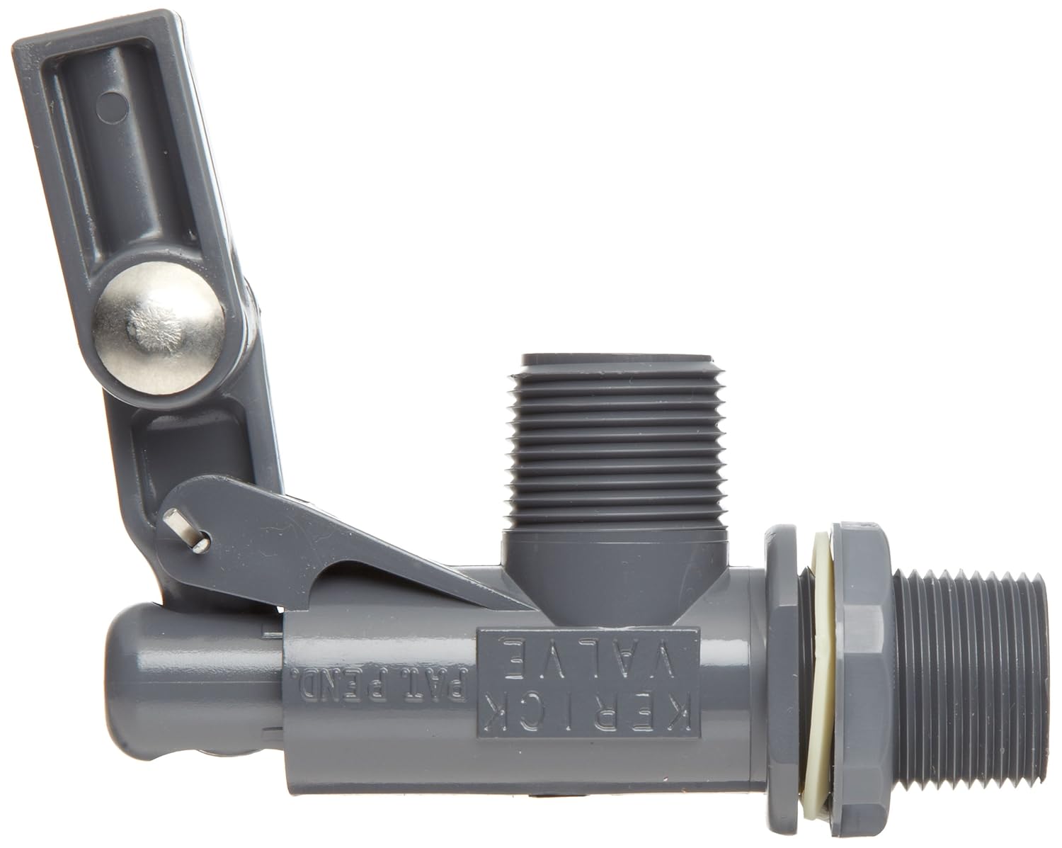 Kerick Valve PT75LS PVC Float Valve, Tank Mount, 16.5 gpm at 60 psi, 3/4" NPT Male