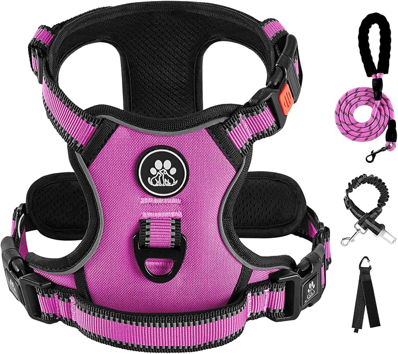 Peitoral Vest Antipuxão para Cães Grandes IVY&LANE com Faixas Refletivas e Kit de Passeio