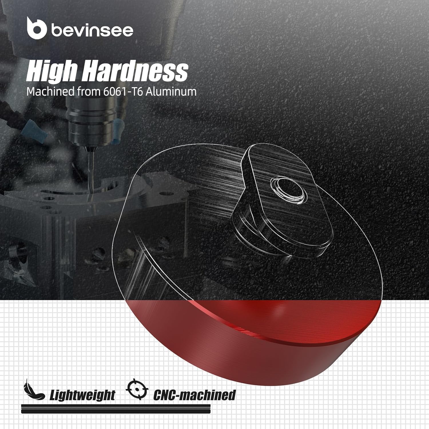 Bevinsee 4pcs Lifting Jack Pads Pucks Compatible with Corvette C5 C6 C7 GS Z06 ZR1 C8 Heavy Duty Aluminum Lift Point Adapter Pucks Essential Accessory for Safe Lifting, Red