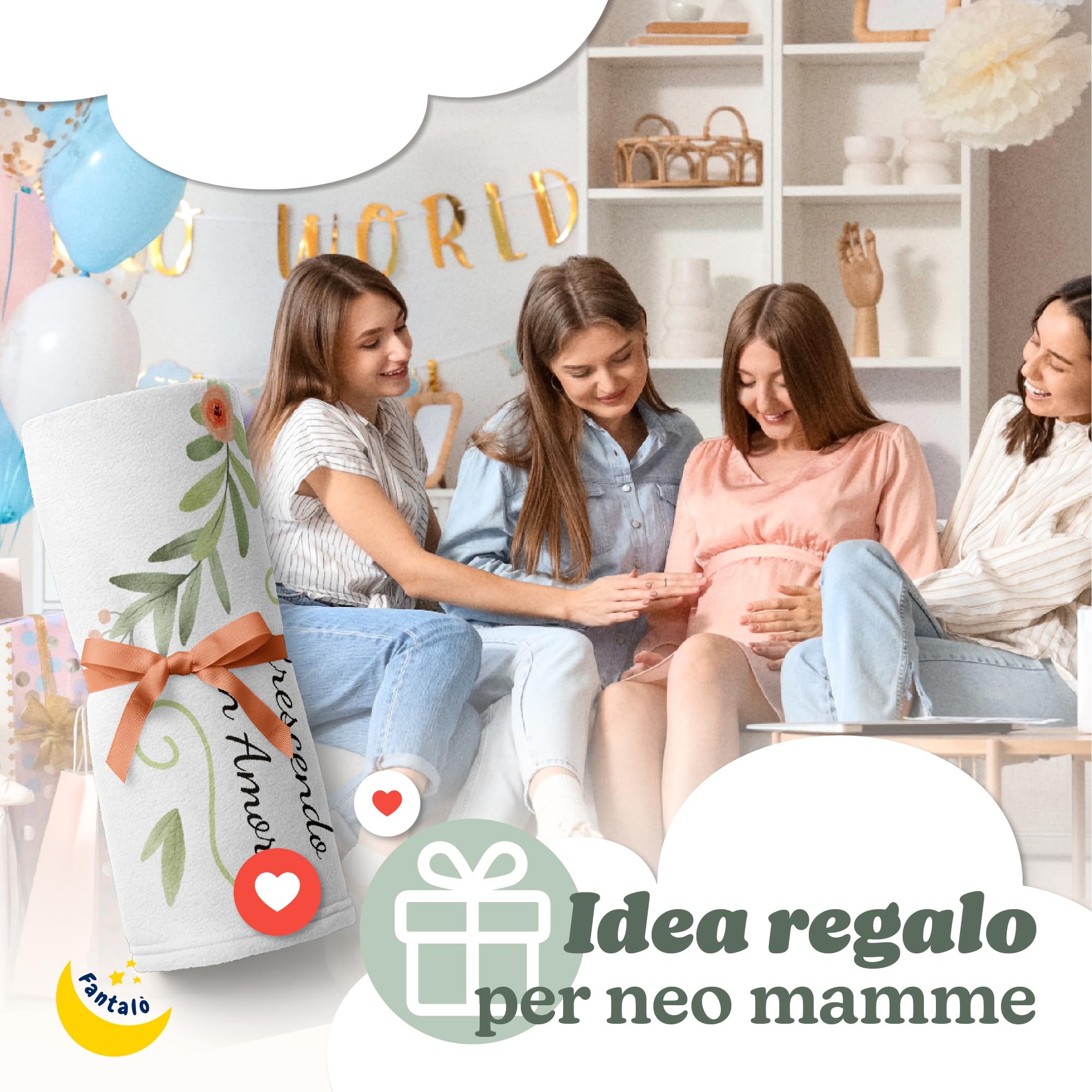 Coperta Mesi Neonato per Foto in Italiano Unisex - Tappeto Complimese Neonata Crearicordi - Idea Regalo Nascita Bimbo Indispensabile per Neogenitori (Orsacchiotto)