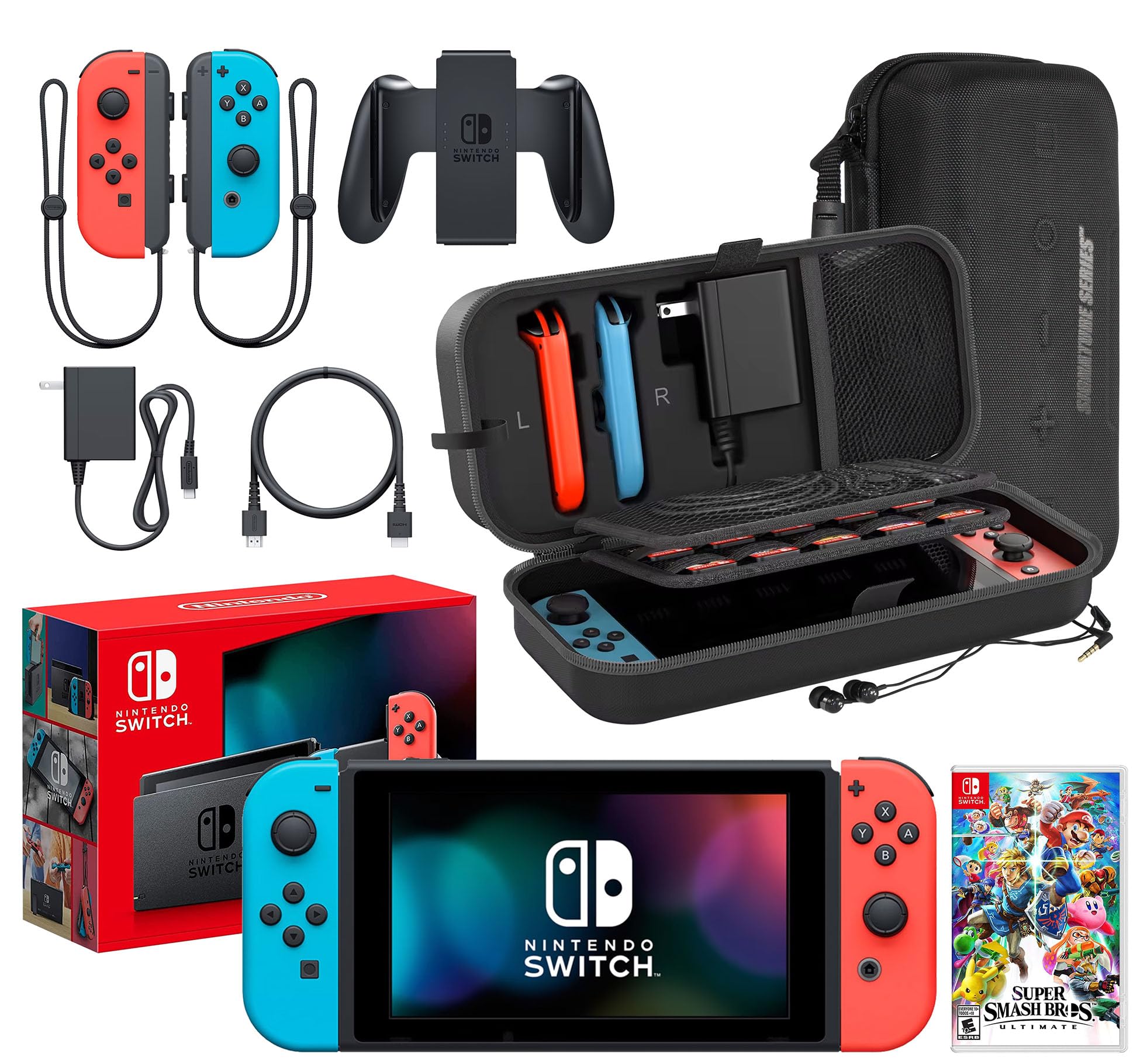 Nintendo Switch モロモロセット Amazon.com: Nintendo Switch Neon Blue/Red with Super Smash Bros