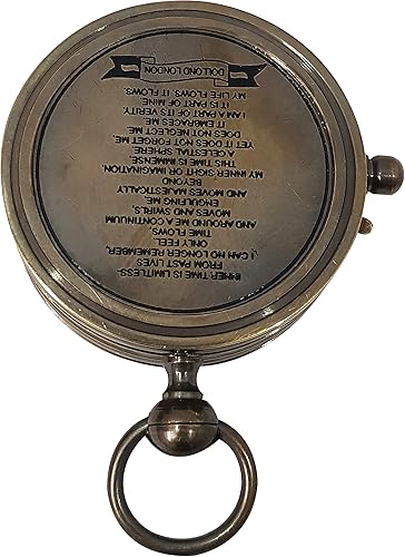 Miniatura 2 de Brújula de bolsillo de latón macizo magnético antiguo direccional vintage con caja de madera hecha a mano