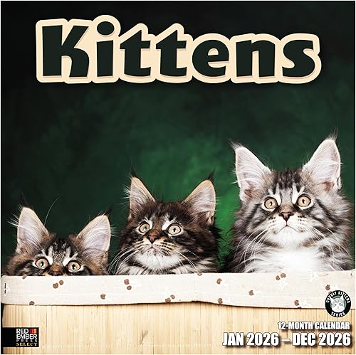 Miniatura 1 de Red Ember Select Series - Calendario de pared mensual colgante 2024 de Kittens  12 x 24 pulgadas abierto  Papel grueso y resistente  Regalo  Lindo