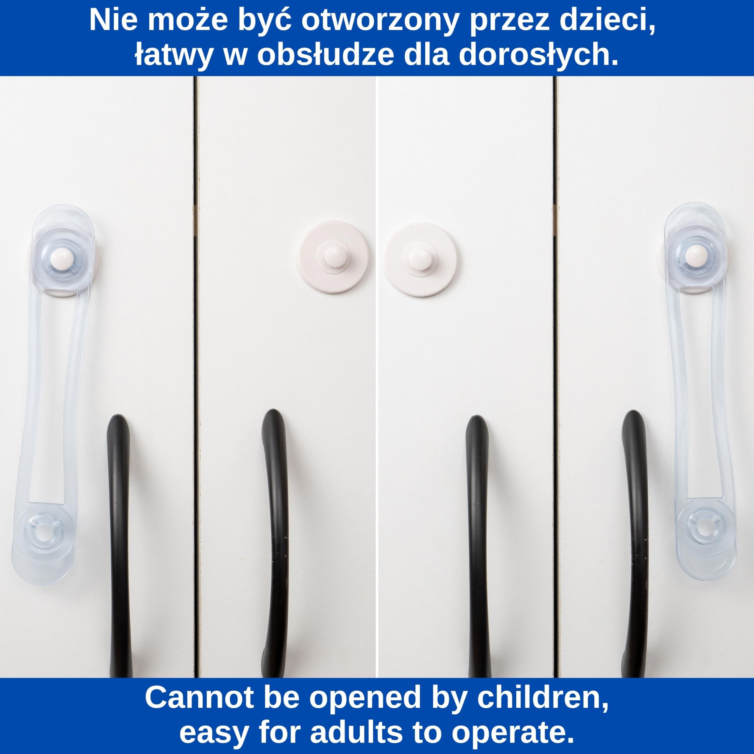 Uniwersalna blokada zabezpieczająca przed dziećmi, 8 szt., przezroczysta, zabezpieczająca szufladę, szafkę, toaletę, lodówkę, wielofunkcyjna blokada do przyklejenia, blokada szafki bez wiercenia