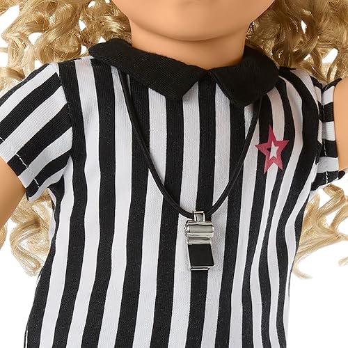 Miniatura 3 de American Girl Truly Me - Traje de árbitro de muñeca de 18 pulgadas con silbato con cable, reloj de pulsera e bandera de penalti, para mayores de 6