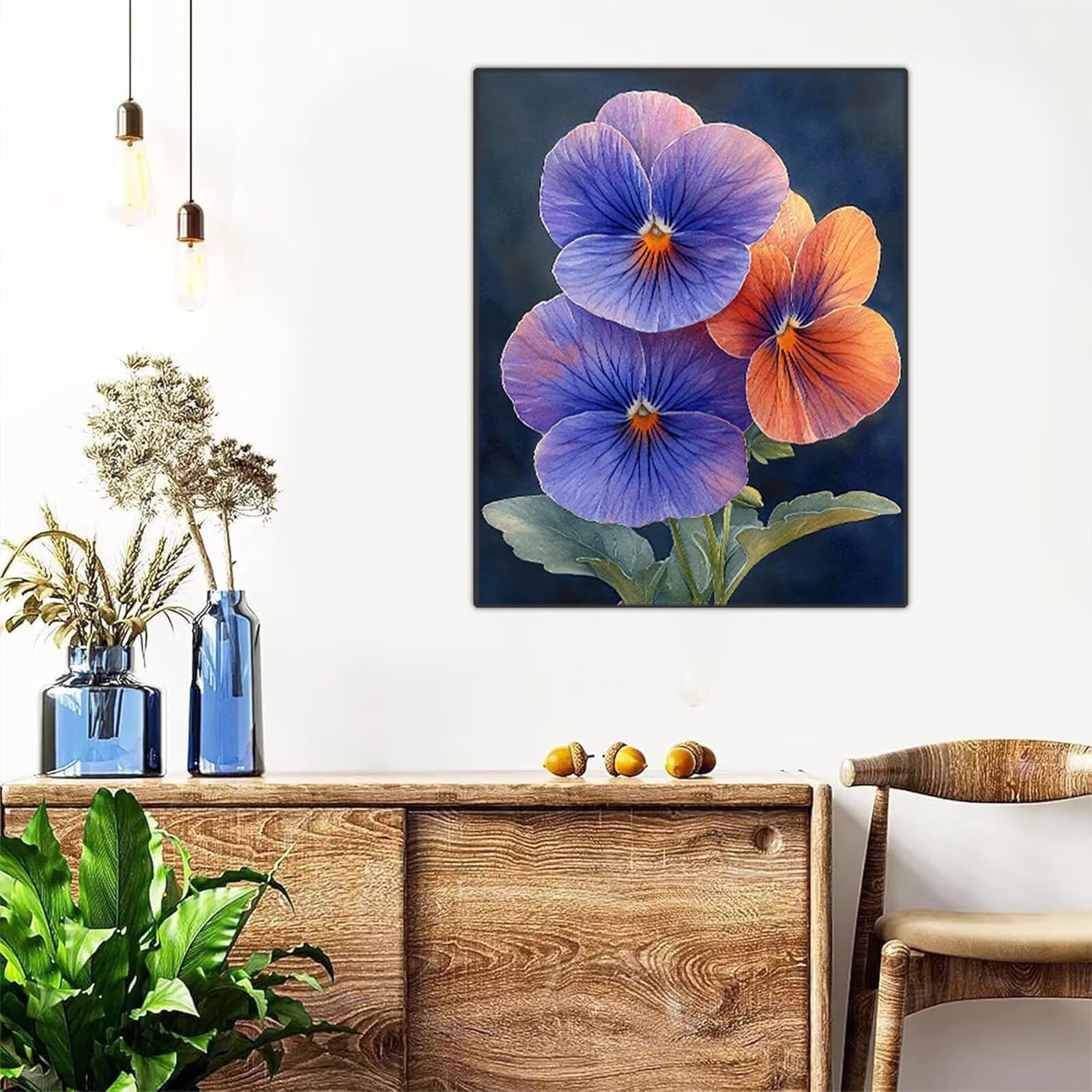 Diamentowe malowanie kwiatowe rzemiosło dla dorosłych kolor płótno 80x60 CM