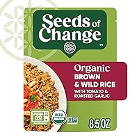 Vista 1 de SEEDS OF CHANGE Arroz integral y silvestre orgánico certificado con tomate y ajo asado, alimentos orgánicos, bolsa de 8.5 onzas
