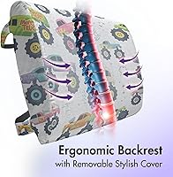 Vista 128 de Lunarable Teal Travel Pillow Neck Rest, Aquatic Fauna Theme Hand Drawn Style Various Starfish in Blue Shades, Memory Foam Traveling Accessory for