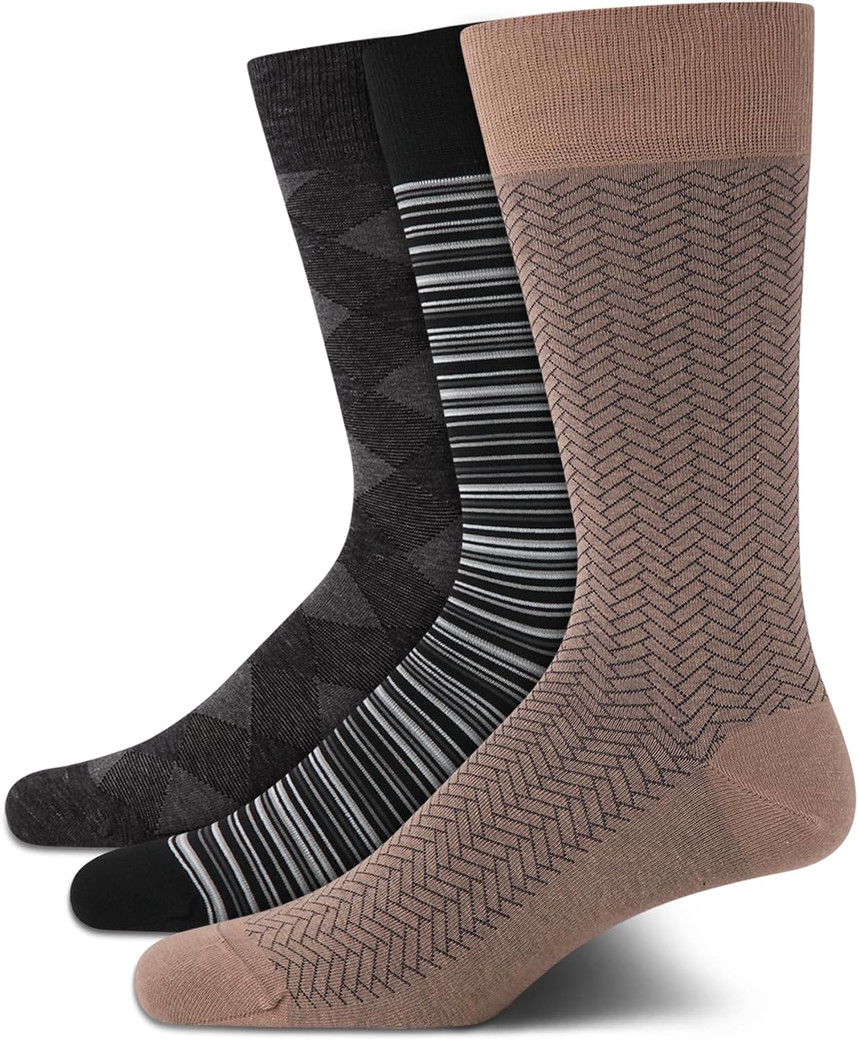 Cole Haan Mens Dress Socks - 3 Pack Soft Cotton Crew Sock - Breathable Formal Dress Work Socks for Men (Sizes: 7-12)
