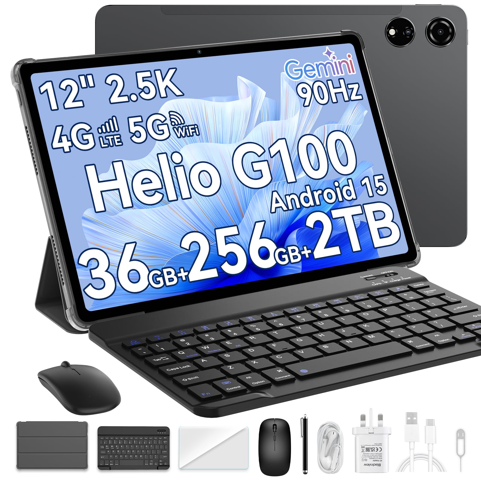 Blackview MEGA3 tablets 12 Inch Android 15,Gaming Tablet with