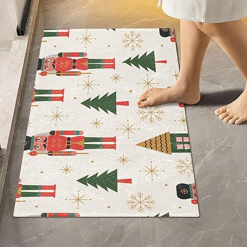 Miniatura 2 de Juego de alfombras de baño de árbol de cascanueces de Navidad, tapete de baño antideslizante, tapete de baño, alfombras de baño suaves para sala de