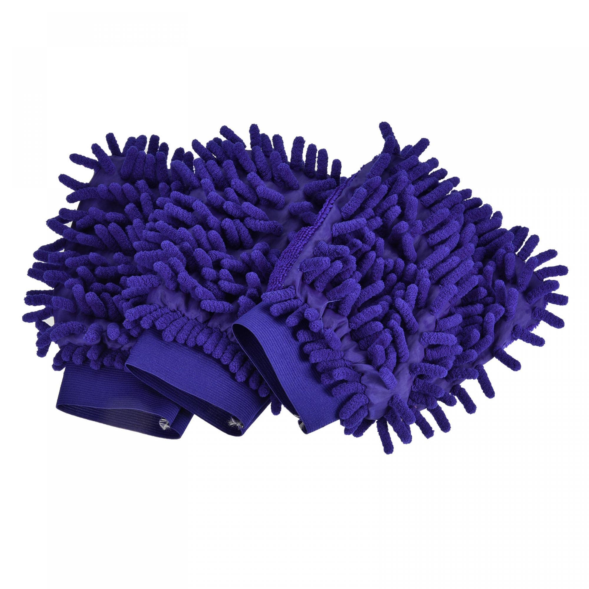 sourcing map Microfiber Chenille Mitts Reusable Scratch-Free Cleaning Gloves Wash Sponge for Home Kitchen, Dark Blue Pack of 3