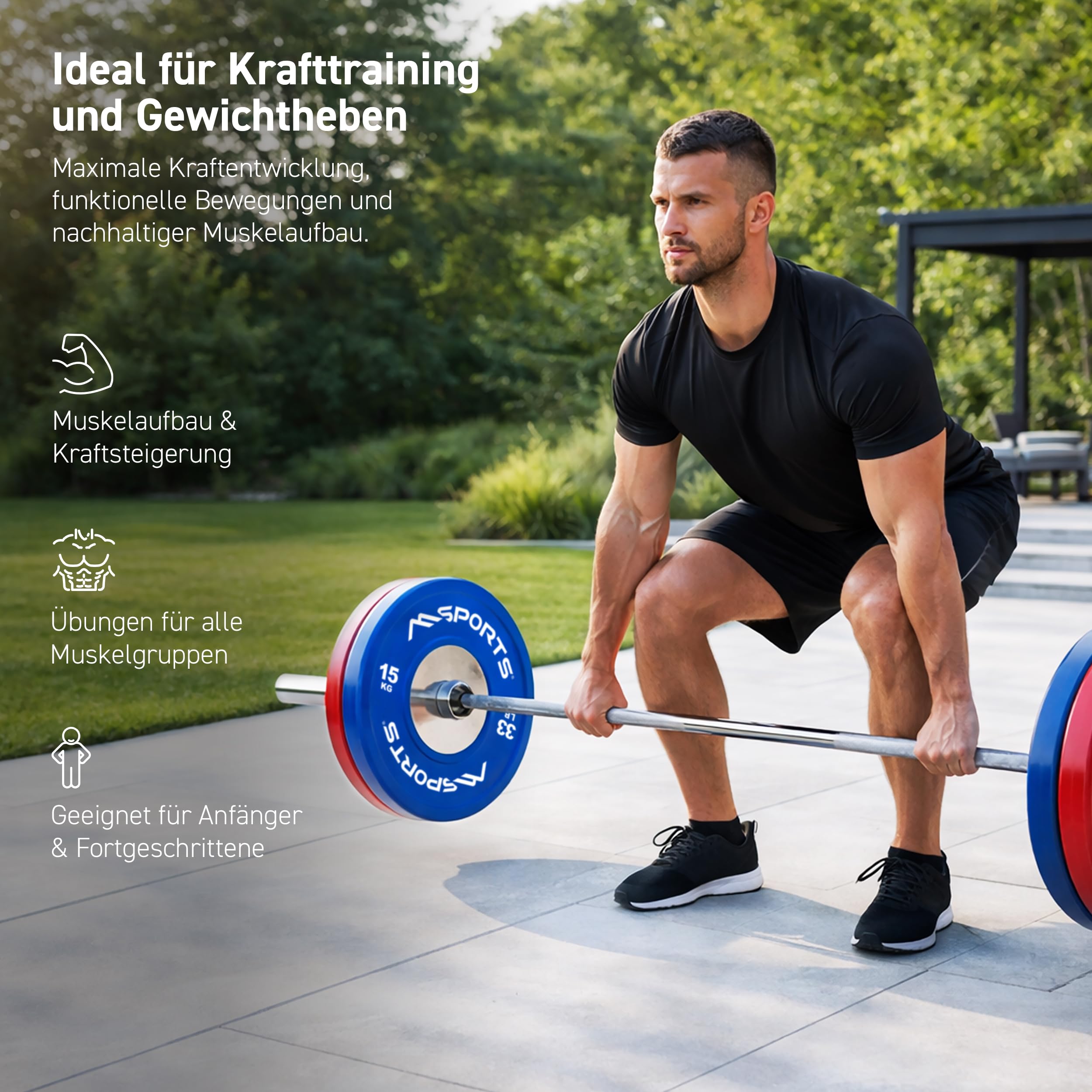 Olympia zestaw profesjonalnych ćwiczeń – sztanga do sztangi olimpijskiej z zamknięciem + obciążniki do wyboru – talerze do sztangi olimpijskiej