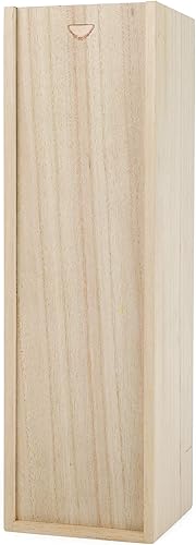 Miniatura 10 de Twine Caja de vino decorativa de madera individual con tapa, caja de regalo de Navidad de madera para vino y champán, detalles grabados, llena de