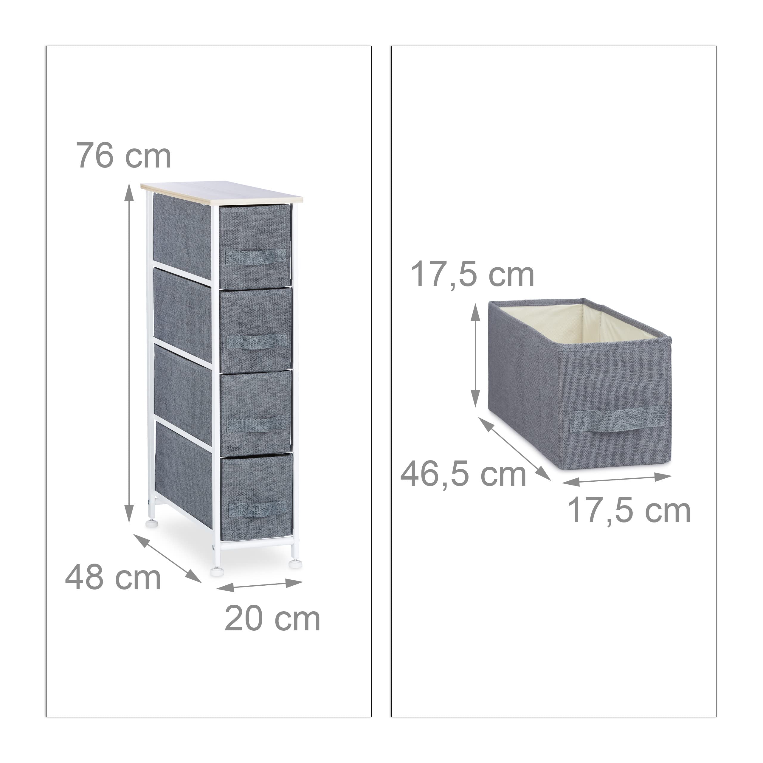 Relaxdays System Regałowy, Metal Drewno, Wzór D, 48 x 20 x 17.5 cm