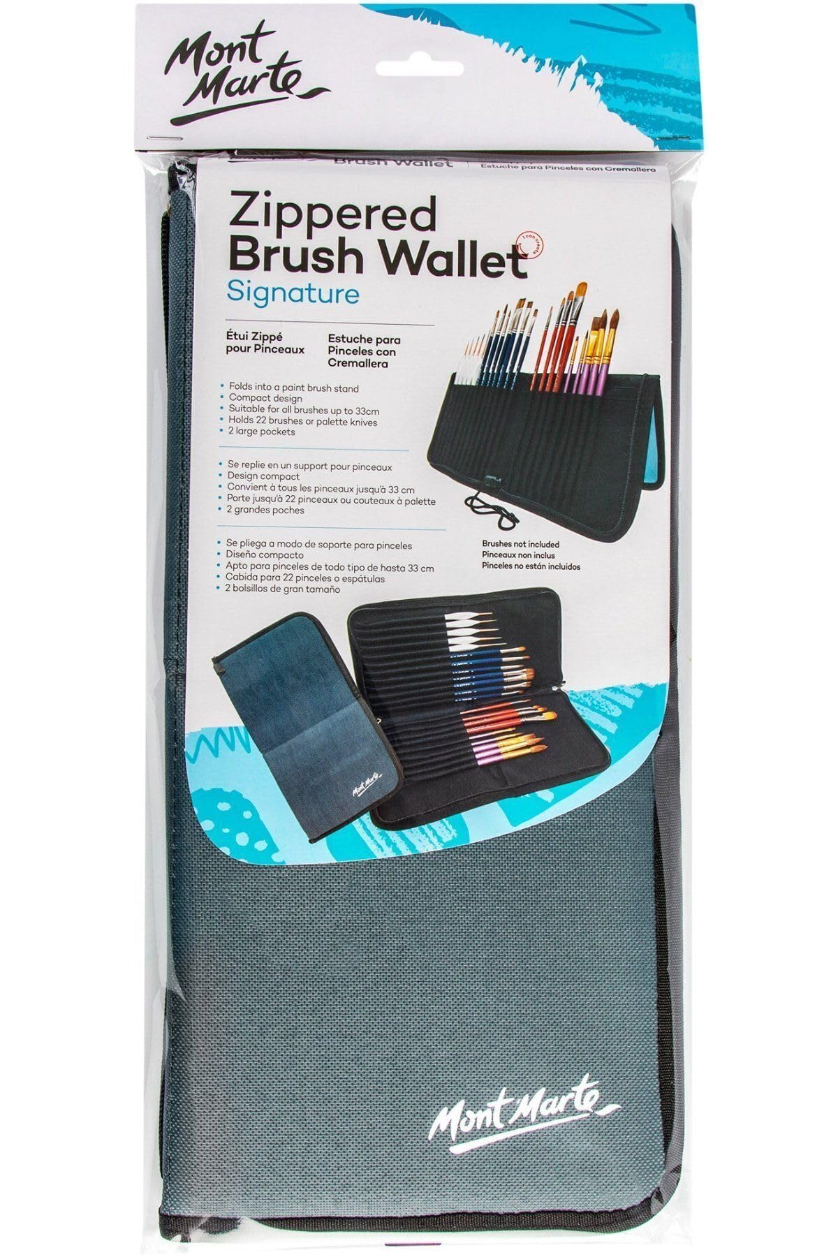 Mont Marte Zippered Brush Wallet with 22 Slots-picture-40