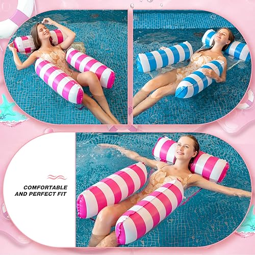 Miniatura 7 de Flotadores de piscina, hamaca inflable para piscina, hamaca inflable para adultos, hamaca de piscina multiusos para vacaciones de adultos