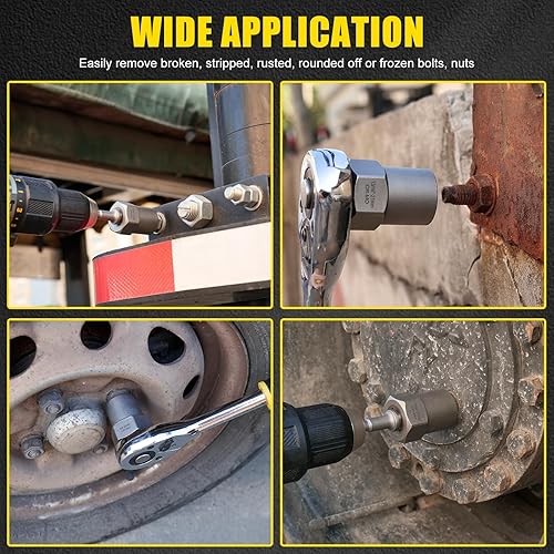 Miniatura 7 de Topec Kit de extractor de pernos rotos, 35 piezas, juego de enchufes extractores de pernos fáciles de salir, juego de removedor de tuercas para