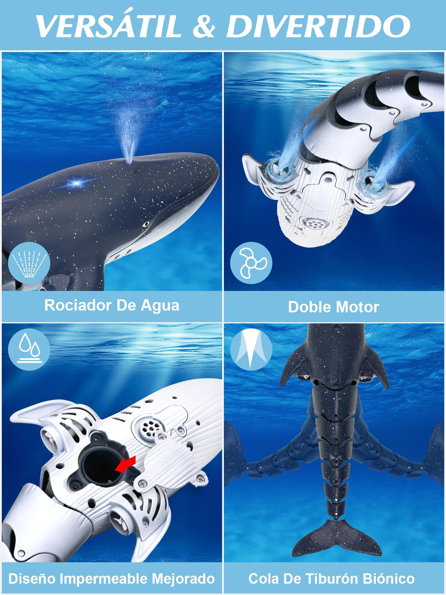 Alberca Para Niños Juguete De Tiburón Con Control Remoto De Alta