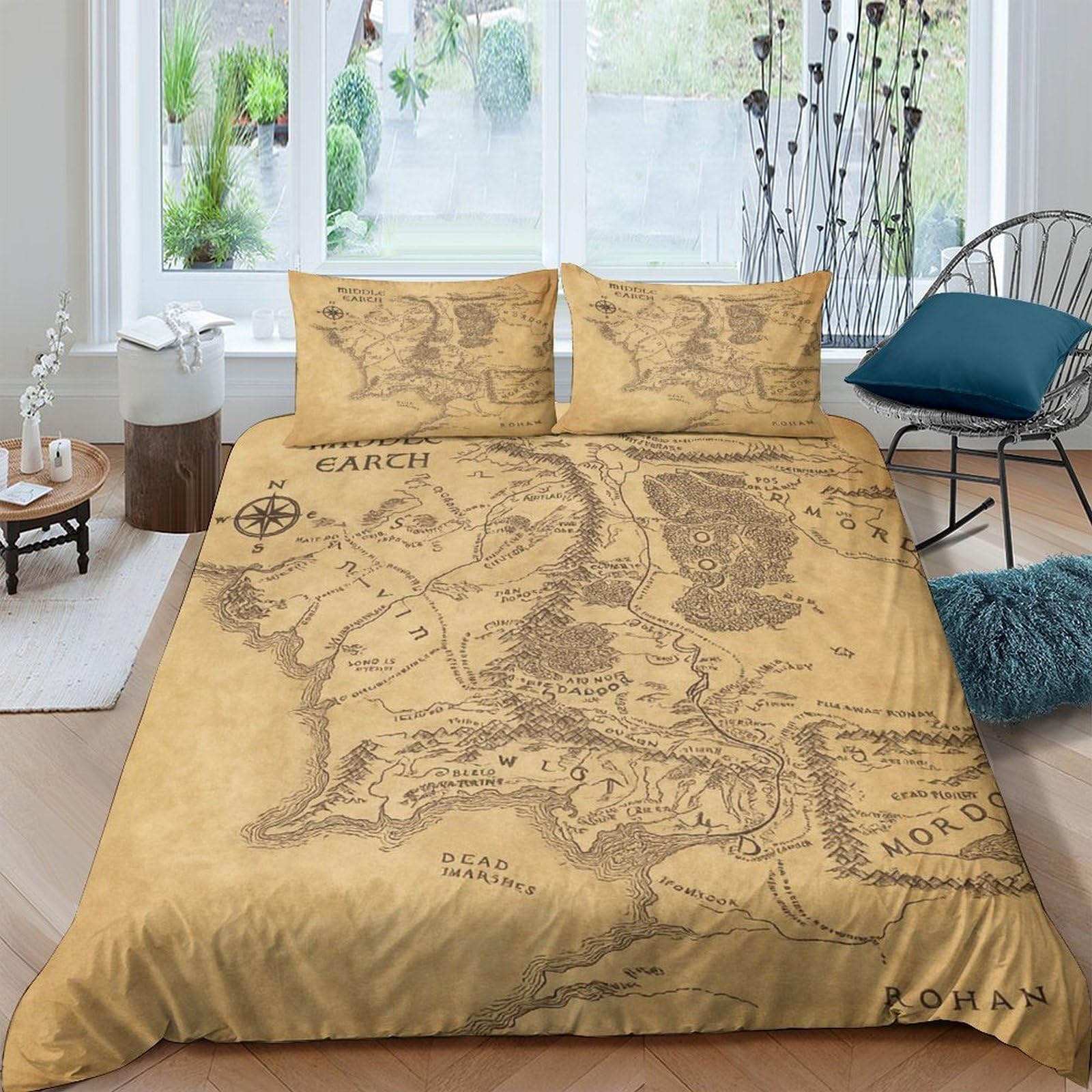 Ctjqhvkz Style-2 3D Printed Vintage Map Fitted Sheet Microfiber Soft Breathable Antique Atlas Bed Cover For Bedroom Dorm Mattress Decor Single（135X200cm）