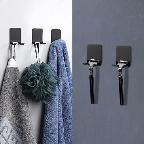 Miniatura 3 de NearMoon Ganchos adhesivos para afeitar, de acero inoxidable de alta calidad, ganchos de pared, impermeables, resistentes, para colgar toallas y