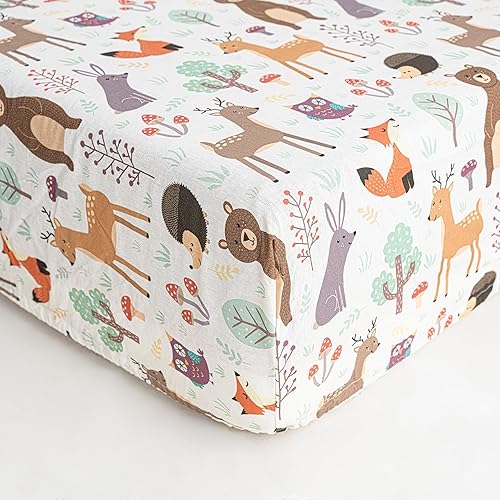 Vista 7 de Fitted Crib Sheets,Organic Sheet Set for Toddler Mattress, Turkish Cotton Mini Crib Sheets Set for Crib Mattress,1 Fitted Sheet (28"x52") for Baby