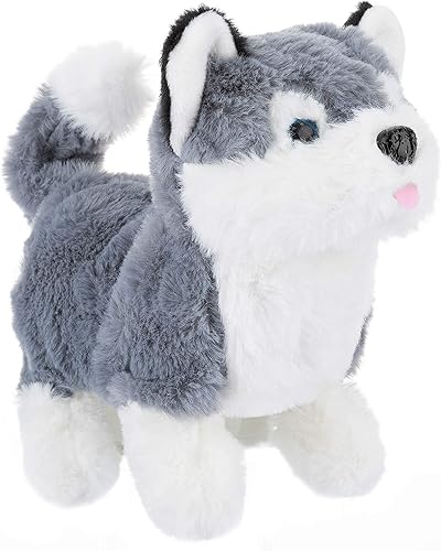 Perro de peluche para cachorros juguete electrónico interactivo para caminar ladridos cola meneante perro estirado 7 pulgadas regalos para niños