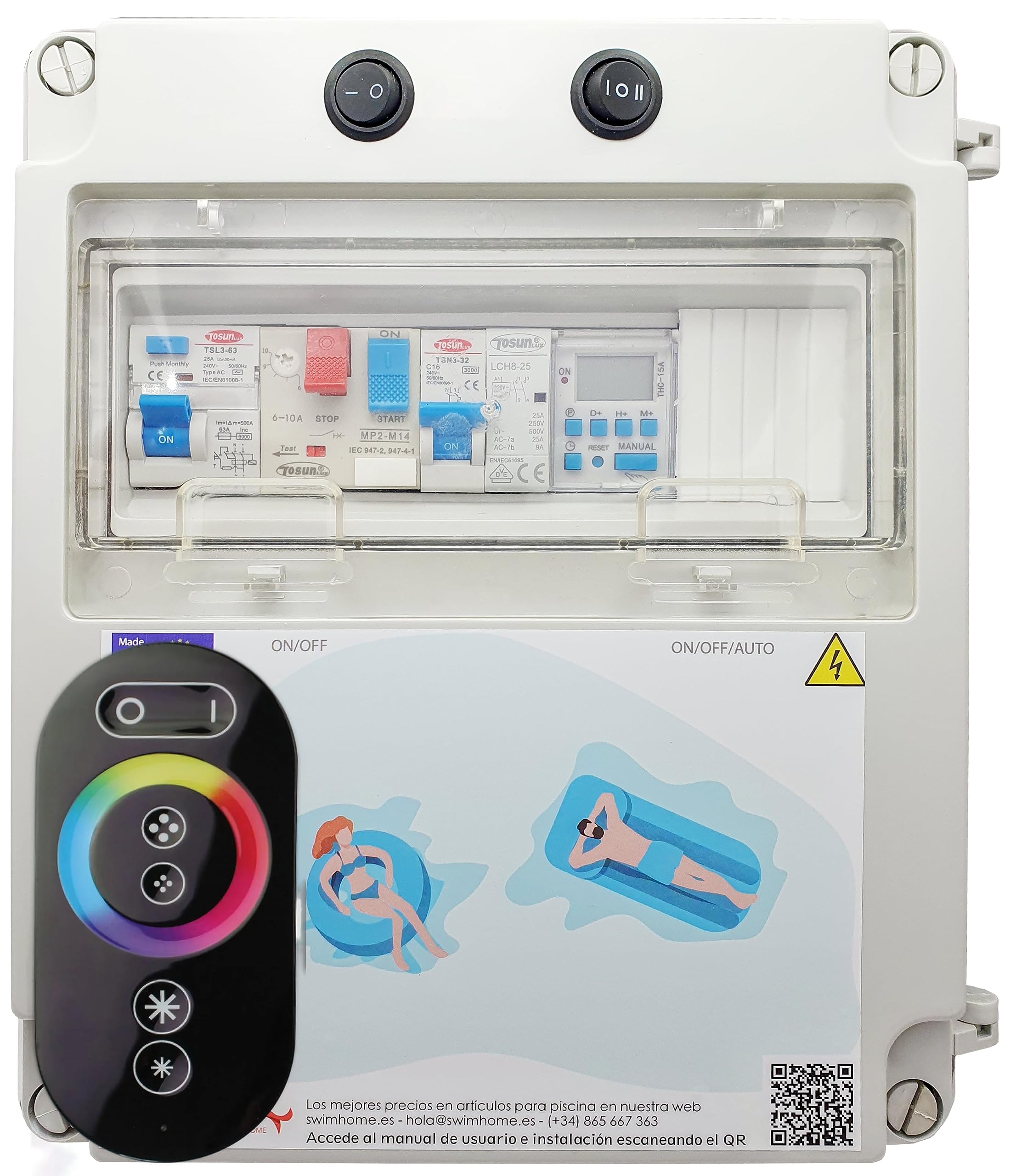 SWIMHOME Cuadro eléctrico Piscina contactor Motor Control Remoto