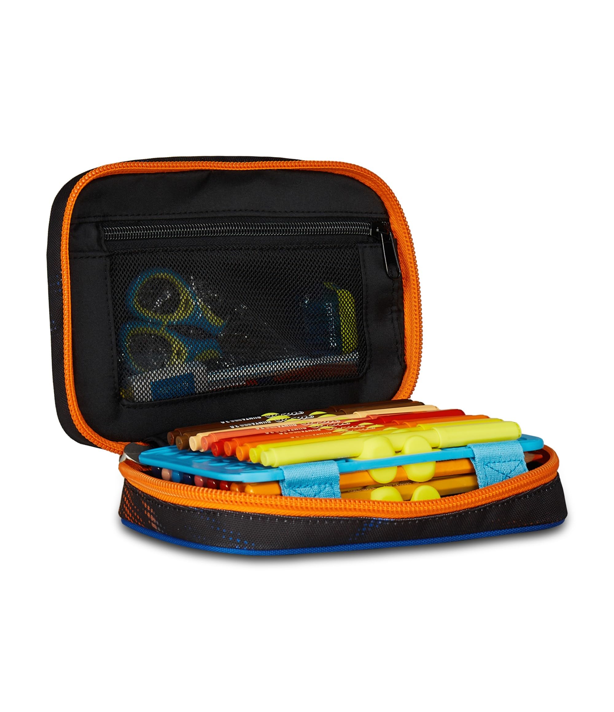 Seven Astuccio Scuola Speed Pad, Nero, Portapenne Mono Scomparto con Plance Amovibili, Completo Di Penne, Matite, Colori, Accessori Zaino, Scuola Elementare, Bambino
