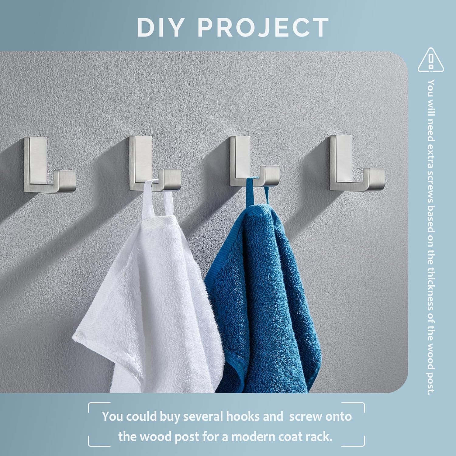 Angle Simple Toilet Paper Holder Bundle with Towel Hook 2 PCS (Brushed Nickel)