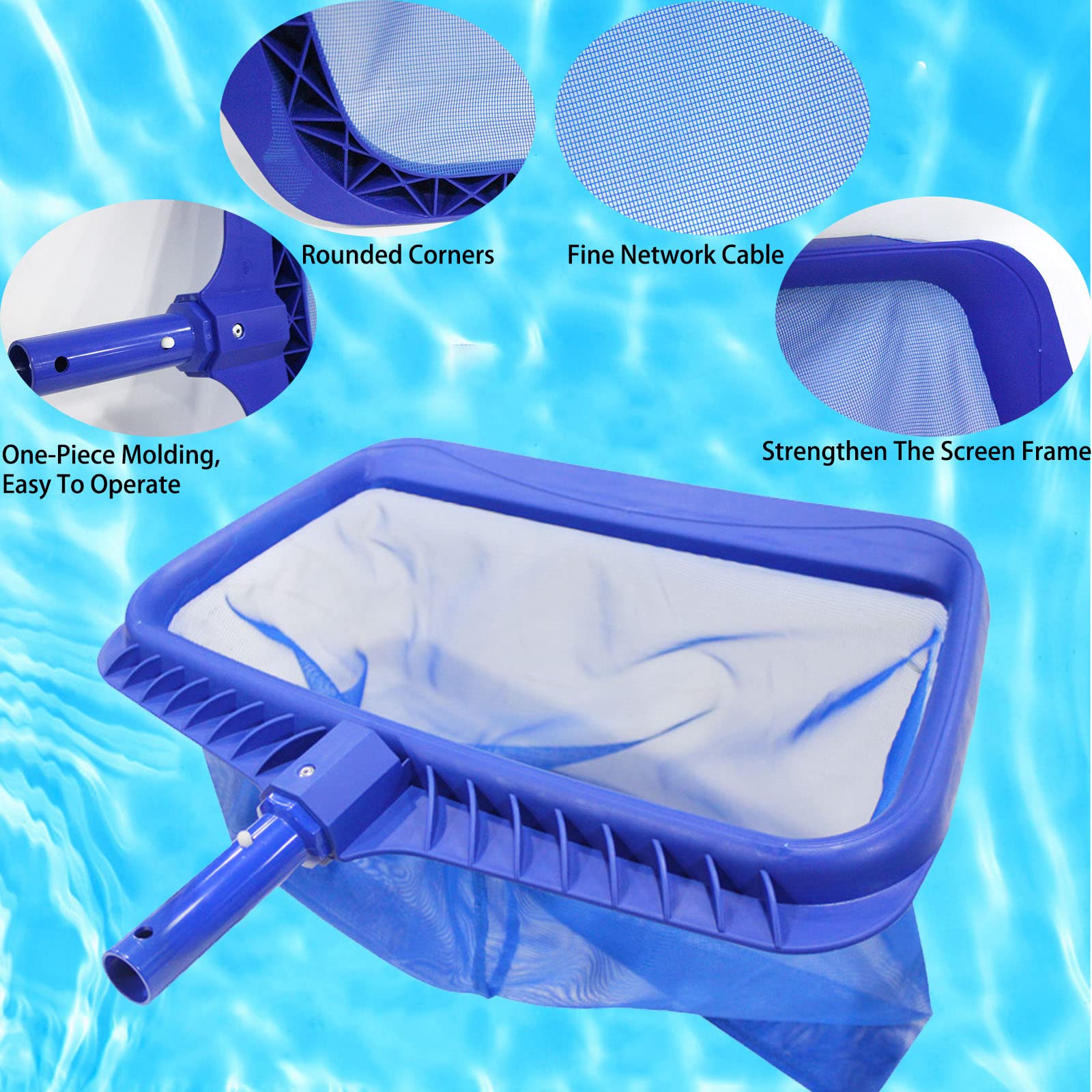 SRHIMEOS Retino per Piscina, Skimmer Retina, Skimmer Retino per Piscina Professionale con Maglia Fine e Telaio Robusto per Pulizia Detriti delle Piscina Spa Vasche Laghetto