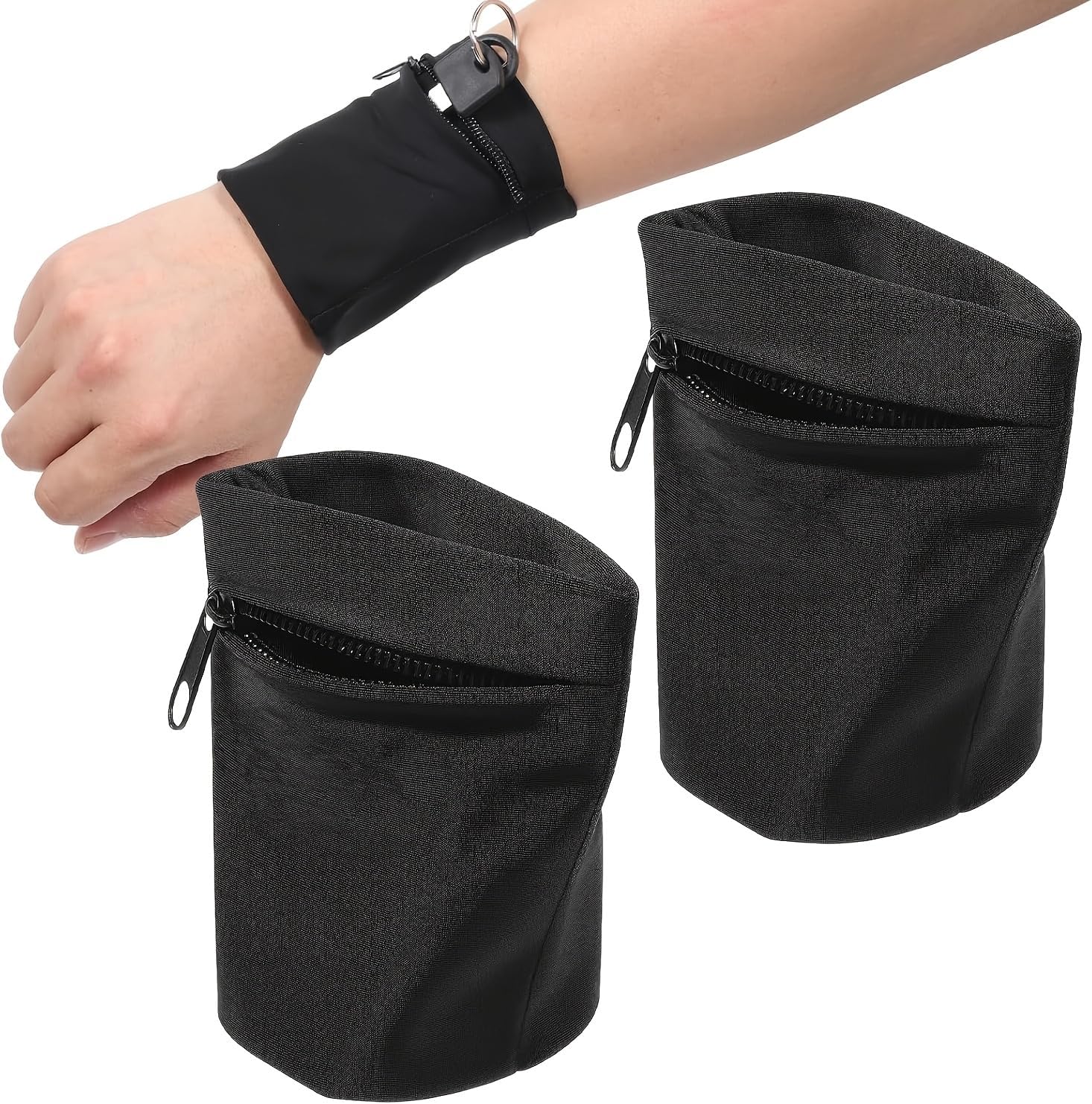 1Pcs Wrist Purse Bag with Zipper Running Fitness Bike Safe Wristband Sports Bag Men Women Cycling Gym Wallet Coin Pouch Wrist Support