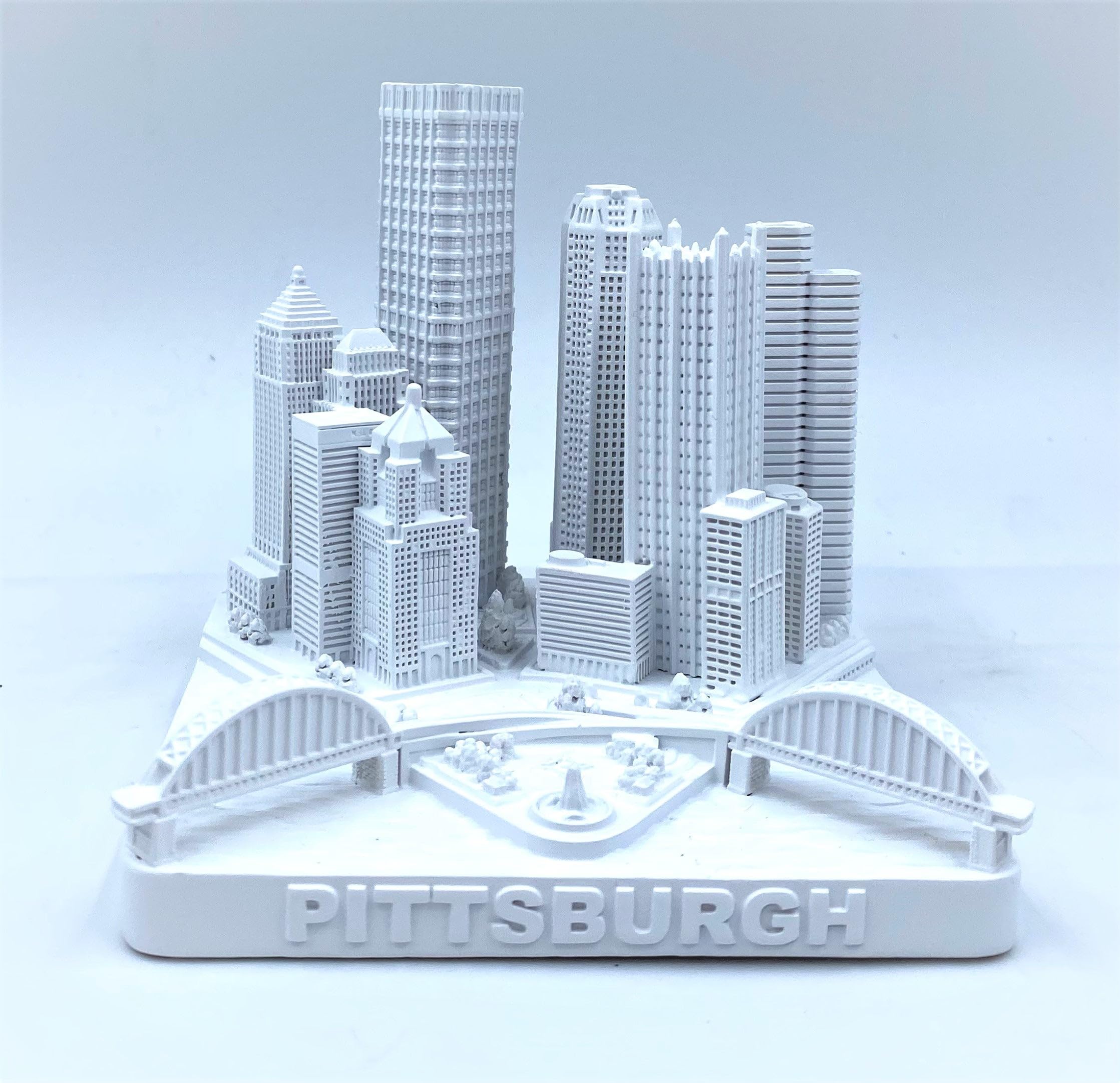 Pittsburgh City Skyline modèle 3D finition blanc mat haut de gamme 11,4cm