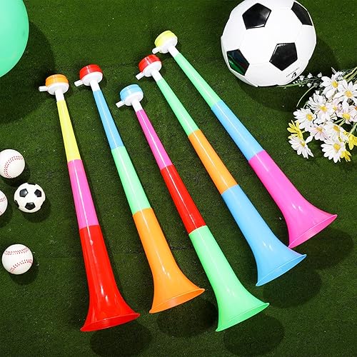Miniatura 7 de Libima Vuvuzela - Bocina de estadio a granel para hacer ruido de 21 pulgadas, plegable, de plástico, trompeta para fútbol, eventos deportivos,