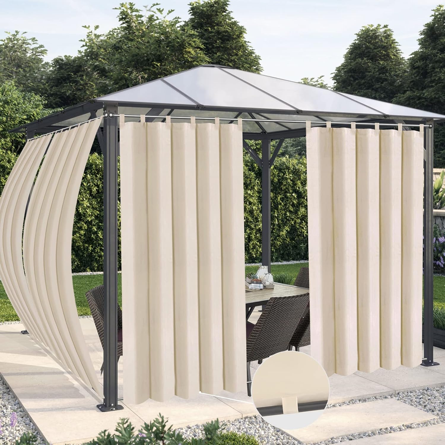 Windproof Tab Top Gazebo Curtain Panels 