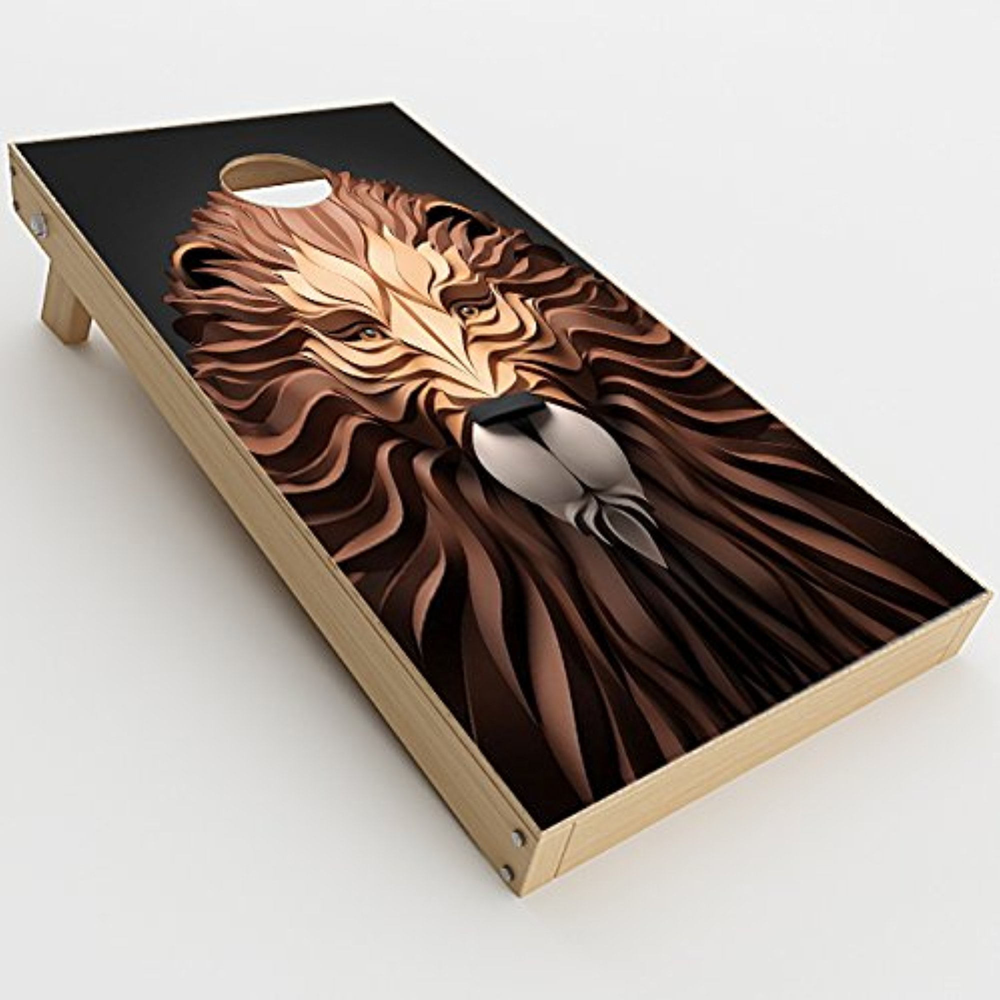 Skin Decal Vinyl Wrap for Cornhole Game Board Bag Toss / 3D Lion