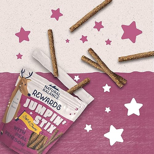 Miniatura 3 de Natural Balance Ingredientes limitados Jumpin Stix - Golosinas para perros sin granos para adultos opciones de proteínas incluyen venado pollo o pato