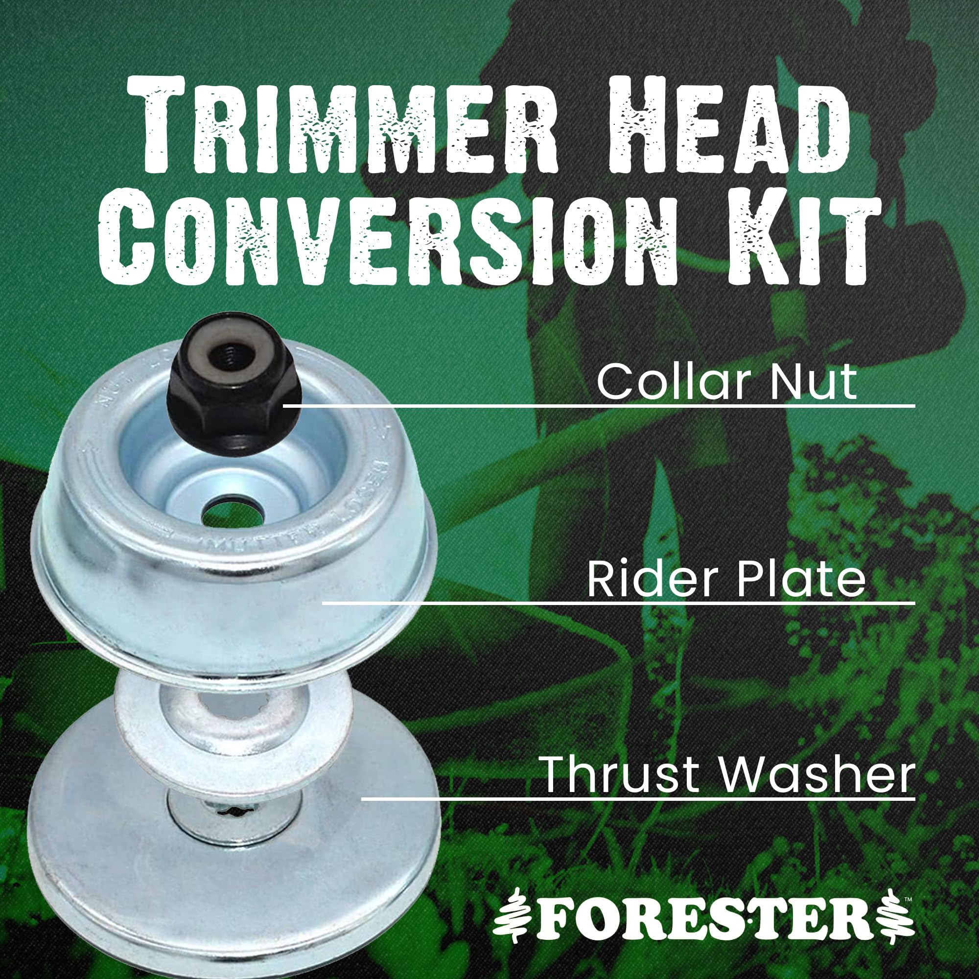 FORESTER Kit de conversión de cabeza recortadora compatible con la mayoría de los recortadores de eje recto Stihl y Brushcutte