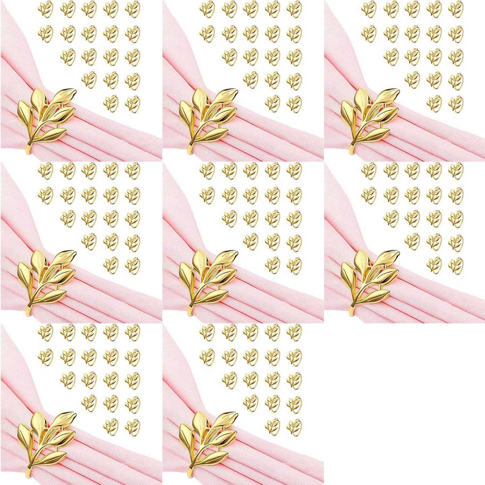 Hndhbfgrt 160Pcs Napkin Rings - Gold Napkin Ring for Table Napkins - Holiday Napkin Rings Fall Napkin Rings for Party