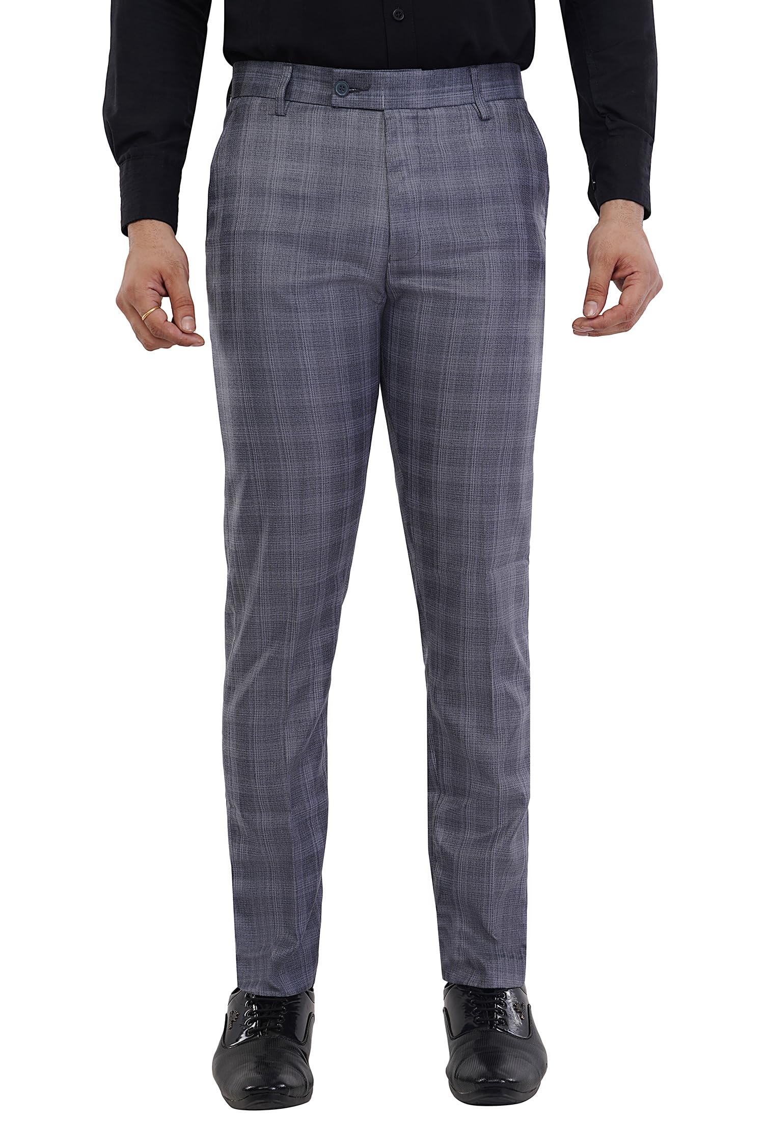 Formal Pants for Men Office Wear (Checks) - Premium Regular Fit Formal Trouser for Men, Gents, Boys - Formal wear for Office Meeting, Party, Gathering-image-5