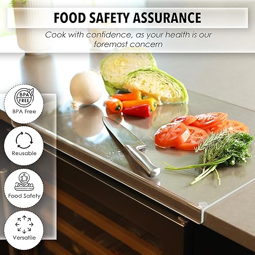 Miniatura 4 de Tablas de cortar de acrílico para encimera de cocina con labio antideslizante 24/ancho x 18/largo AN1