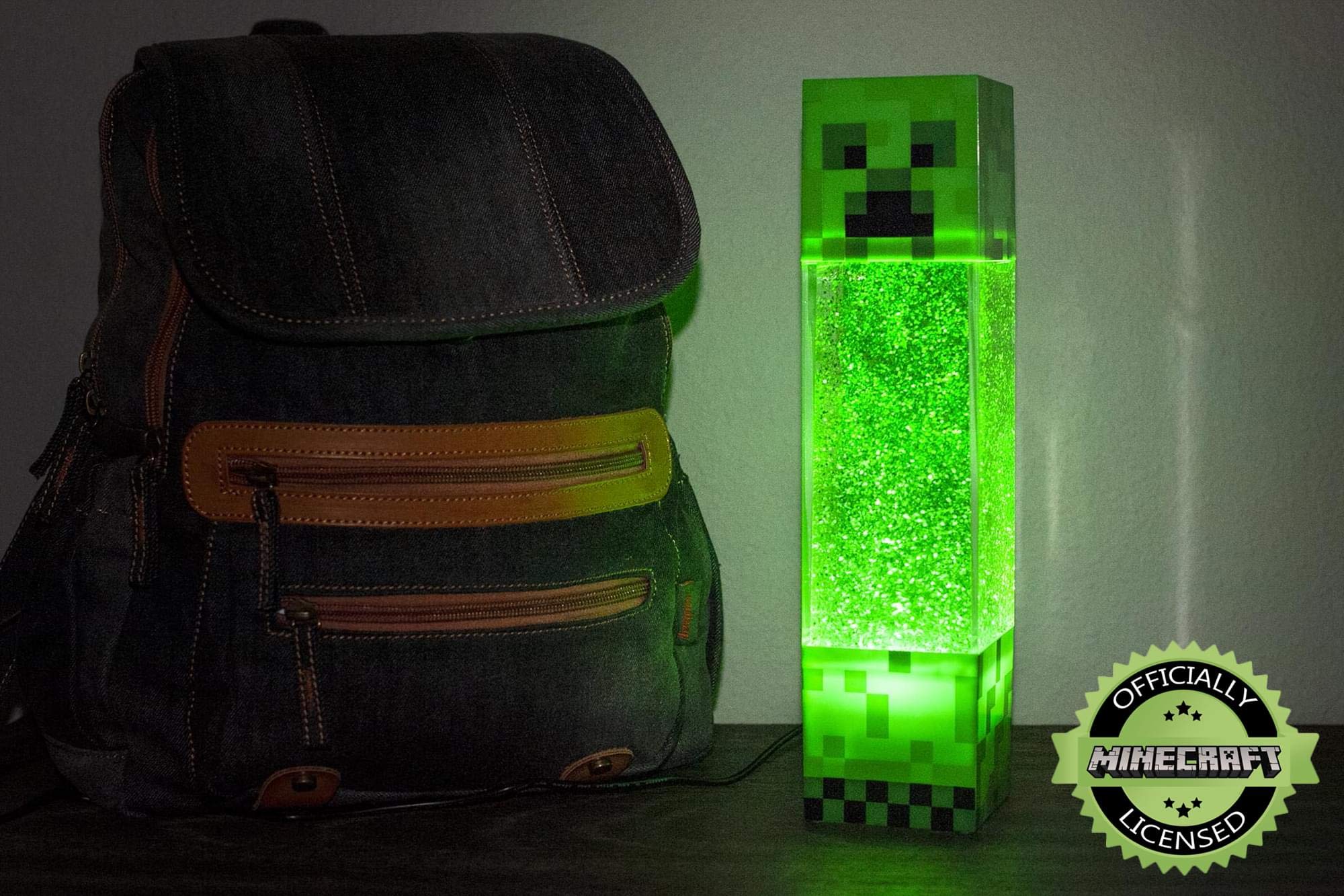 Minecraft Creeper Glitter Motion Light | 12-Inch Fun Mood Light LED Lamp product thumbnail 7