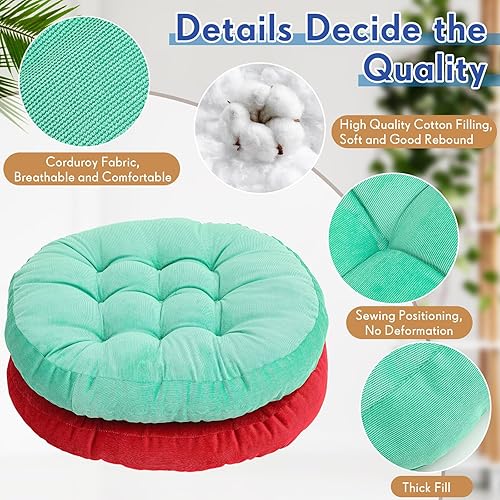 Miniatura 9 de 4 cojines redondos de suelo de 22 x 22 pulgadas, almohada de suelo de meditación, almohada grande de suelo para niños y adultos, cojín de