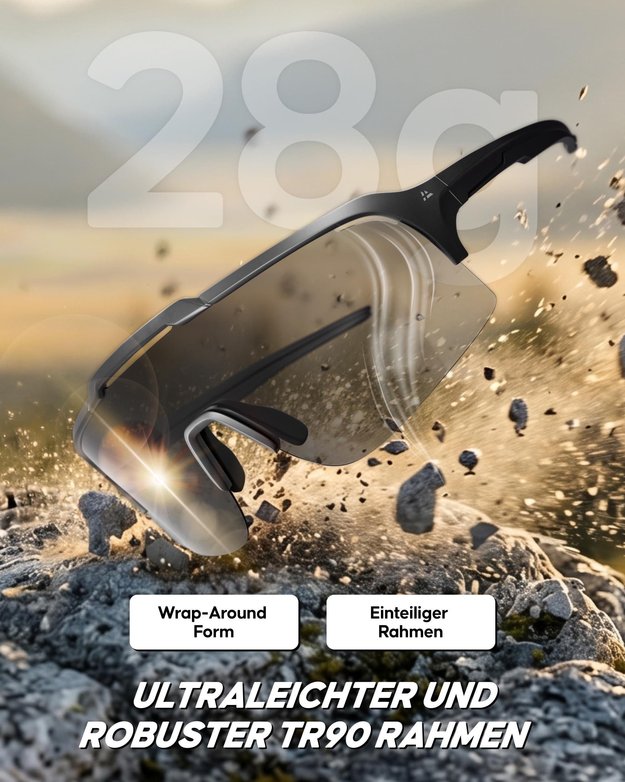 DANISH ENDURANCE TR90 Sonnenbrille, Robust & Leicht, UV400 Schutz | TR90 Sonnenbrille, Robust & Leicht mit UV400 Schutz für Radfahren, Laufen & Outdoor-Training, Unisex